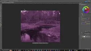 Adjusting the hue and saturation of an image in Photoshop.