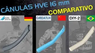 Comparação cânulas de aspiração HVE 16mm: Dürr (GER) x Greatlh (CHI) x DIY (BRA)
