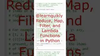 Reduce, Map, Filter, Lambda Functions & List Comprehension in Python #python #education #programming