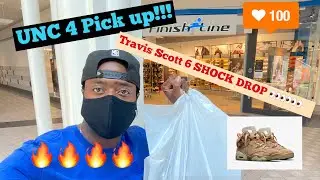 TRAVIS SCOTT 6 SHOCK DROP!!! + HOW TO HIT!!! & UNC 4 PICK UP VLOG!!!