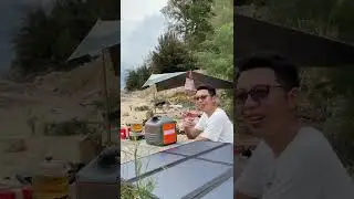 A 600W portable power station generator makes cooking  a pot of tea on the sea beach possible.