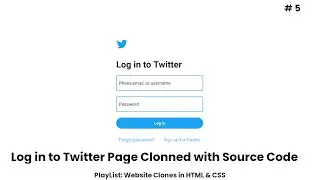 Twitter Login Page Clone in HTML & CSS with Source Code