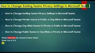 How to Change Existing Teams Privacy Settings in Microsoft Teams