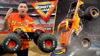 El Toro Loco Driver STUNTS using the MEGA El Toro Loco RC Monster Truck! - Drivers VS Toys