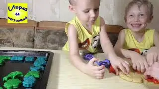 Разноцветное печенье😊Печем печенье вместе с детьми.