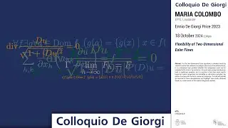 Colloquio De Giorgi - Flexibility of Two-Dimensional Euler Flows - 18 ottobre 2024