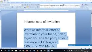 An informal letter of invitation to join you at a tea party