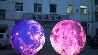 Lighting Inflatable Planet Ball Hanging/Ground Huge LED Balloon For Party Decoration