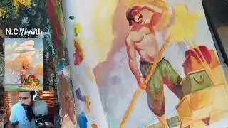 Pintura com tinta acrílica