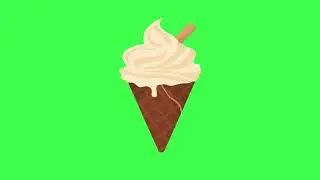 ice cream melting!! Copyright free animated clip || green screen background