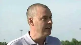 Matt Lincoln speaks to Track President Chris Browning