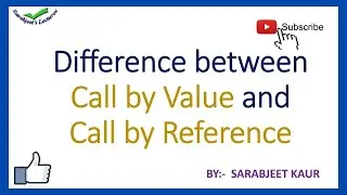 DIFFERENCE BETWEEN CALL BY VALUE AND CALL BY REFERENCE IN C++/ Tutorial for beginners of C++