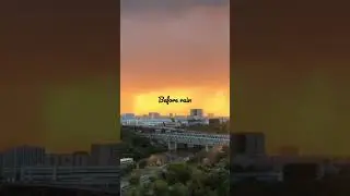 Yellow SKY before the rain in Moscow