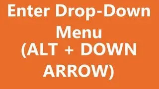 Excel Shortcuts - Enter Drop-down Menu