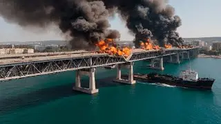 2 MINUTES AGO! Ukrainian TAURUS wiped out elite officers by massive blow on the Crimean bridge