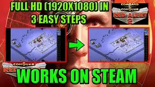 3 EASY STEPS to Change resolution of Red Alert 2 to Fullscreen HD UHD (1920x1080) Works on Steam!!