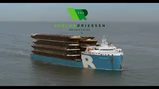 BigRoll Beaufort arrives in Rotterdam carrying 11 hulls and 3 MultiCats in one go