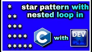 12. Star pattern printing on console with nested loops