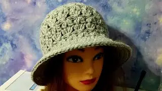 Теплая шляпка крючком.  Шляпа для начинающих.