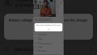 Battery voltage too high please remove the charger 