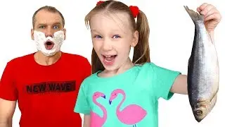 Lisa teaches how to eat healthy food - Rules of conduct for children and parents
