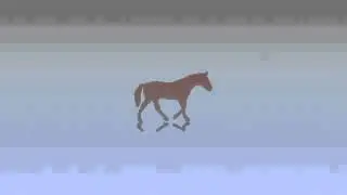 3D computer graphics horse walking.