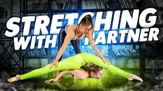 Stretching With a Partner. Contortion Duo. Oversplits Stretching. Flexshow