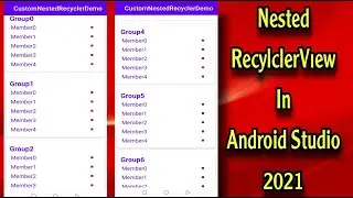 How To Implement RecyclerView Inside RecyclerView in Android Studio 2021 Arabic