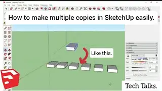 How to copy in SketchUp. How to copy objects in SketchUp. Multiple copies in SketchUp.