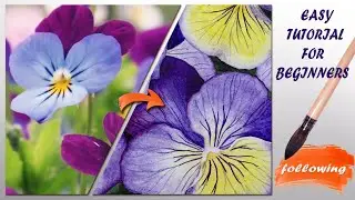 Watercolor painting tutorial - Pansy flower - (Beginner to Intermediate)