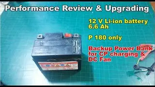 DIY Battery 180 Pesos for DC Fan and Cellphone Charging | Upgraded Version