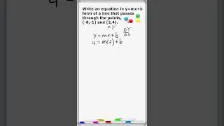 Writing Equation From 2 Points