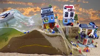 LEGO Tsunami Dam Breach Experiment - Natural Disaster vs LEGO City