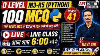 O Level M3-R5 (Python) Important MCQ Live Class-41 | Most Expected Questions 2026