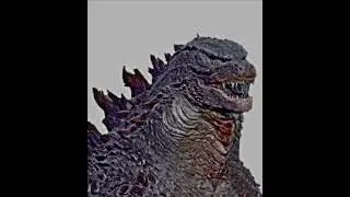 Godzilla becoming uncanny/canny but with Godzilla related music and extended a bit