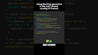 Using blocking operations in the main thread, causing UI freezes #javascript #codingtips #web
