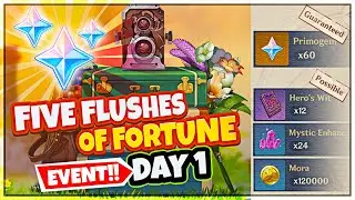 Five Flushes of Fortune Event Day 1 Complete Guide - Genshin Impact