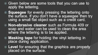 How to Apply Vinyl Lettering