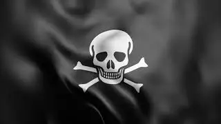 4K Ultra HD Loop animation of Photo Realistic fabric waving Pirates Flag - Motion Made