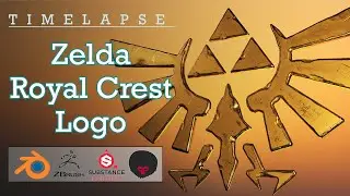 Creating Legend of Zelda Royal Crest - Blender | Zbrush | Substance Painter | Marmoset [Timelapse]