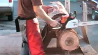 The chainsaw guy log testing Stihl MS 170