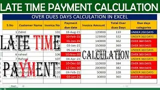 ✅ Calculate Late time payments in Excel 🔥Calculate Due and  Over due Date in Excel | learning Center
