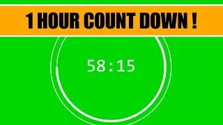1 Hour Countdown Timer Clock [FREE GREEN SCREEN FOOTAGE] [4K]
