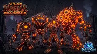 Magma Rock Pack 1 – All Skin Variants | 4K Rotating Showcase