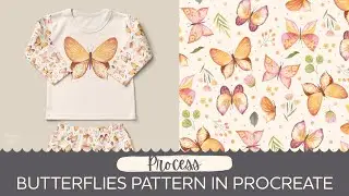 Making a butterflies pattern in Procreate and Photoshop