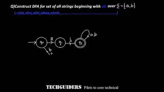 DFA Example|TOC|Tutorial7|Strings beginning with the given substring