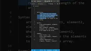 Javascript Array : Push() method 