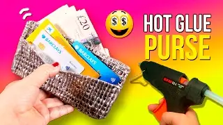 DIY Hot GLUE Wallet 💵 How to make a NO SEWING, super easy PURSE