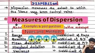 Dispersion & Measures of Dispersion | Full Chapter Explained in Easiest Way 📊 | Arya Anjum