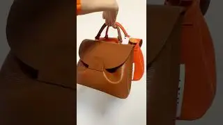 Сумка кожаная Энигма оранжевая